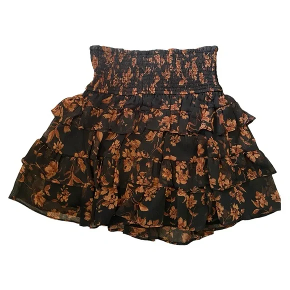 Olivaceous Seasons Change Floral Mini Skirt - Picture 4 of 4